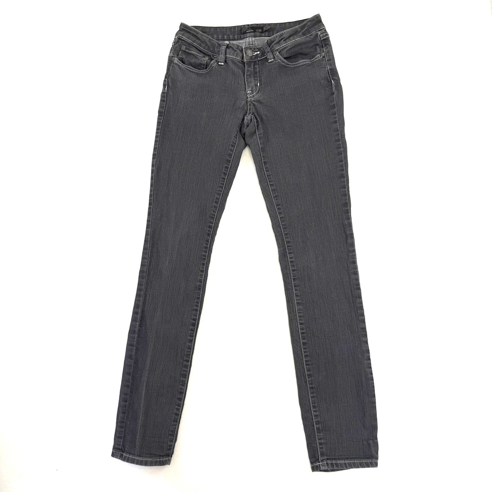 Prana‎ Kara Jeans Charcoal Gray Organic Cotton Stretch Slim Leg Pants Size 0/25